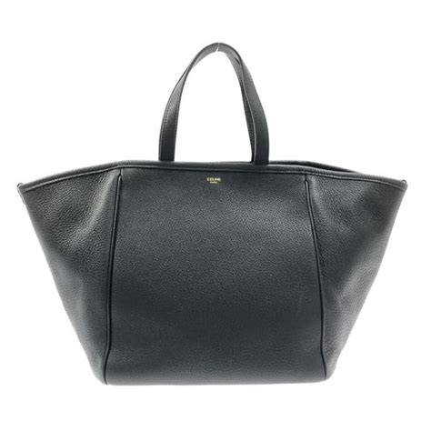 celine small folded cabas in grained calfskin|CELINE Grained Calfskin Small Folded Cabas Black.